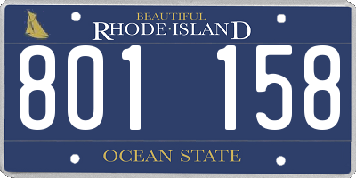 RI license plate 801158