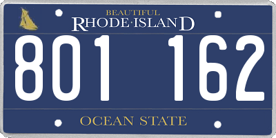 RI license plate 801162
