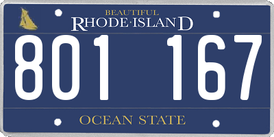 RI license plate 801167