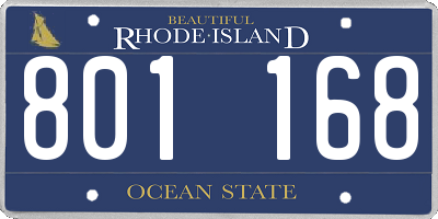 RI license plate 801168