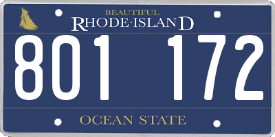 RI license plate 801172