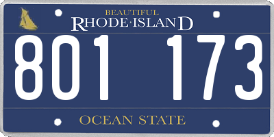 RI license plate 801173