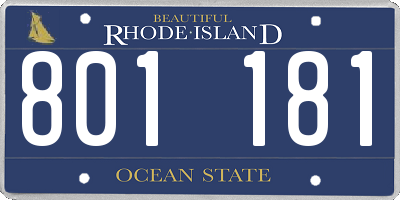 RI license plate 801181
