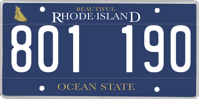 RI license plate 801190