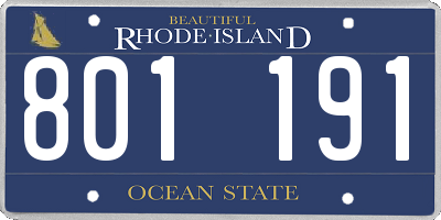 RI license plate 801191