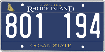 RI license plate 801194