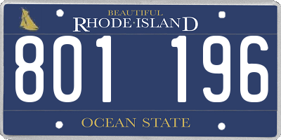 RI license plate 801196