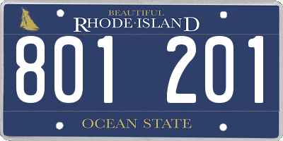 RI license plate 801201