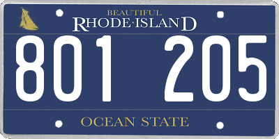 RI license plate 801205