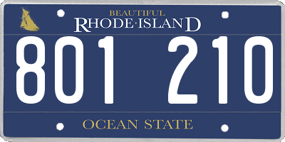 RI license plate 801210