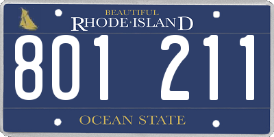 RI license plate 801211