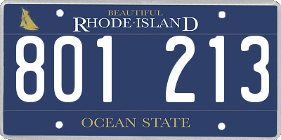 RI license plate 801213