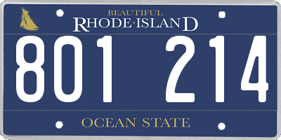 RI license plate 801214