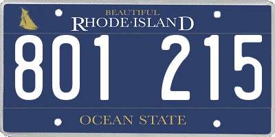 RI license plate 801215