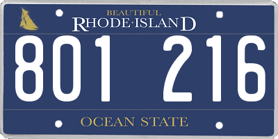 RI license plate 801216