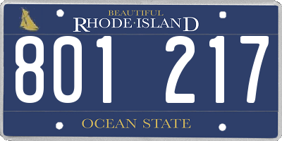 RI license plate 801217
