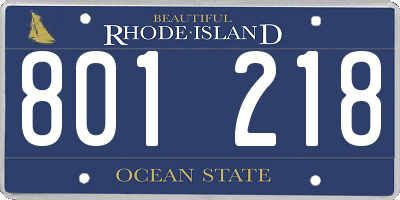 RI license plate 801218