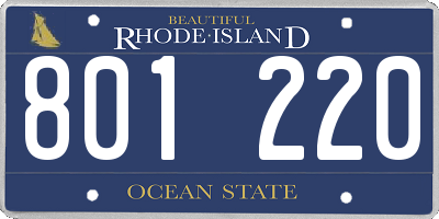RI license plate 801220