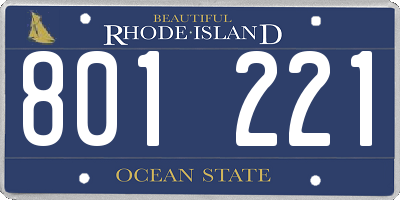 RI license plate 801221