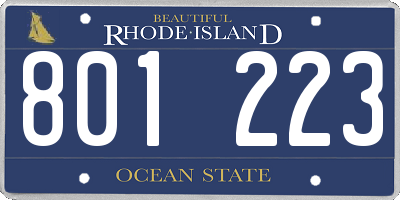 RI license plate 801223