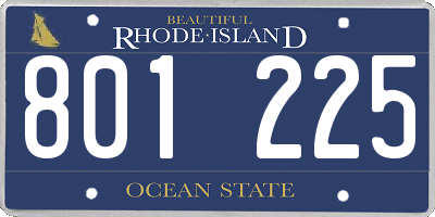 RI license plate 801225