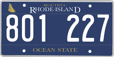 RI license plate 801227
