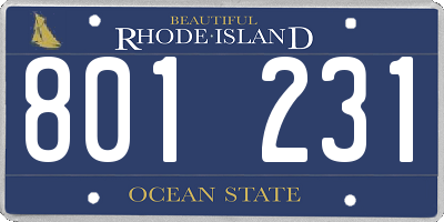 RI license plate 801231