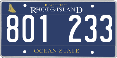 RI license plate 801233
