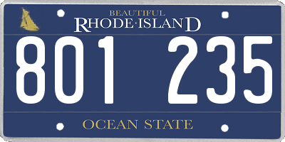 RI license plate 801235