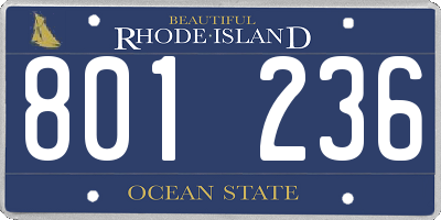 RI license plate 801236