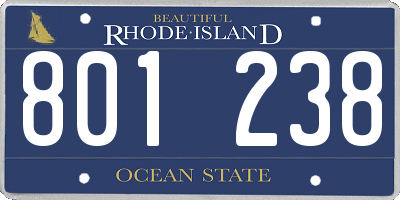 RI license plate 801238