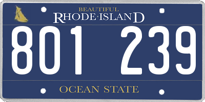 RI license plate 801239