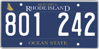 RI license plate 801242