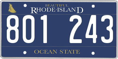 RI license plate 801243
