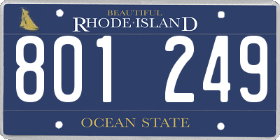 RI license plate 801249