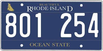 RI license plate 801254