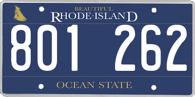 RI license plate 801262