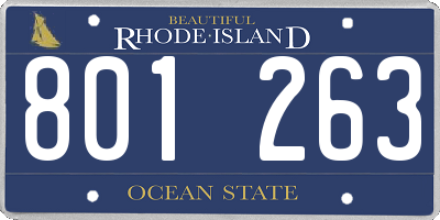 RI license plate 801263