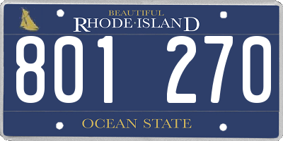 RI license plate 801270