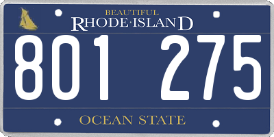 RI license plate 801275