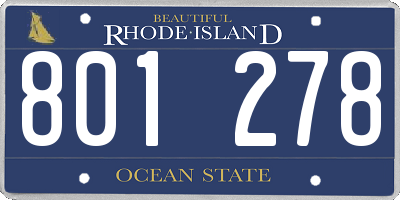 RI license plate 801278