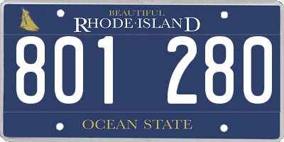 RI license plate 801280