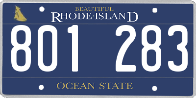 RI license plate 801283