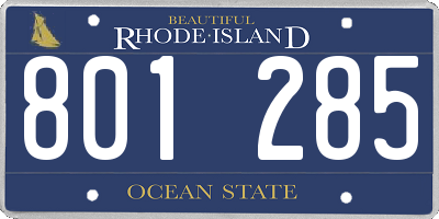 RI license plate 801285