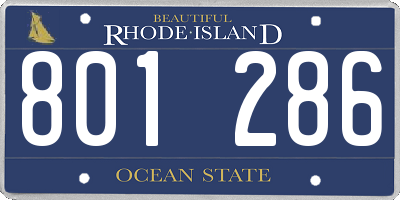 RI license plate 801286