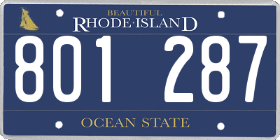 RI license plate 801287