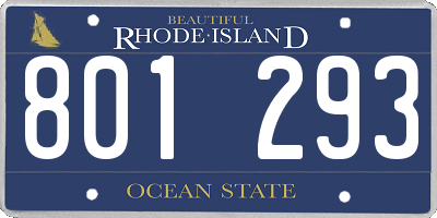 RI license plate 801293