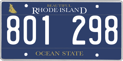 RI license plate 801298