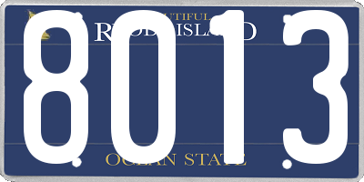 RI license plate 8013