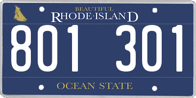 RI license plate 801301